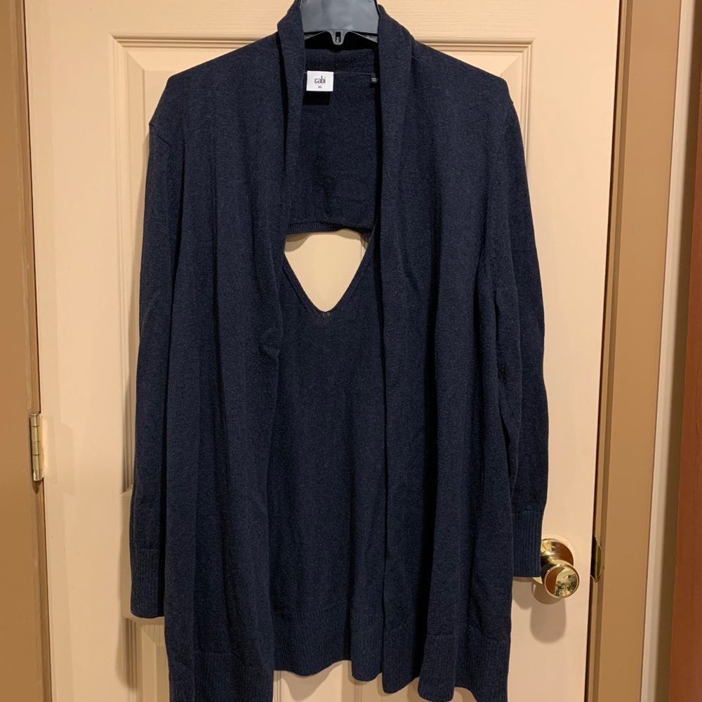 CAbi Navy Blue Cardigan Sweater